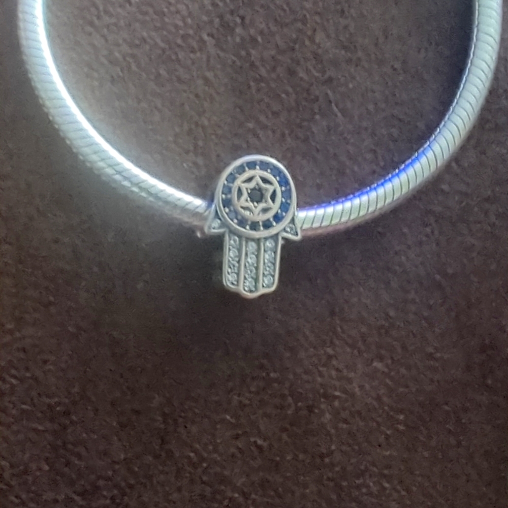 Protective hamsa hand dangle charm of Fátima char evil eye charm for bracelet